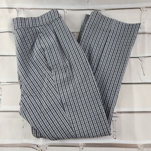 Everlane Wmn's 8 Grey Plaid Check Crop Pants Side Zip
